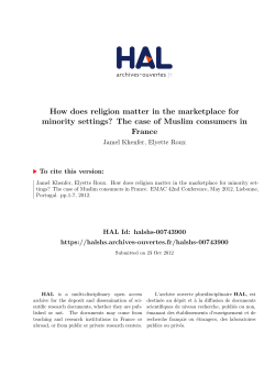 How does religion matter in the marketplace for minority - Hal-SHS