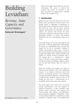 Building Leviathan: Revenue, State Capacity and Governance