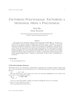 Factoring a Monomial from a Polynomial