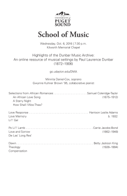 "Singing the Poetry of Paul Laurence Dunbar," Oct. 6, 2016
