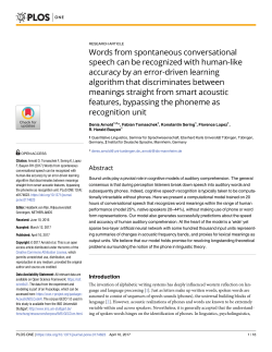 Words from spontaneous conversational speech can be recognized