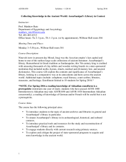 Collecting Knowledge in the Ancient World: Assurbanipal`s