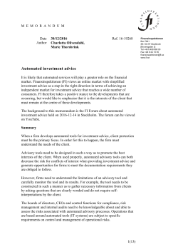 Automated investment advice