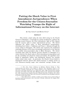 Putting The Shock Value in First Amendment Jurisprudence: When