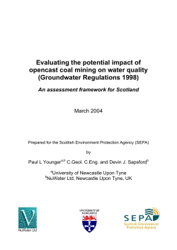 Evaluating the potential impact of opencast coal mining on