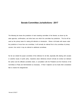 2017-2018 Senate Committee Jurisdiction