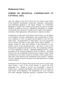 Forms of Regional Cooperation in Central Asia