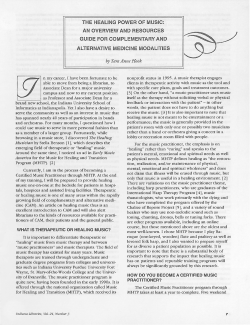 the healing power of music - Open Access Journals at IUPUI
