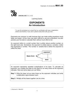 exponents - Douglas College