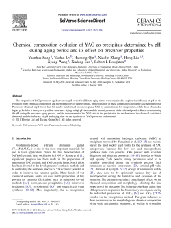 Chemical composition evolution of YAG co-precipitate