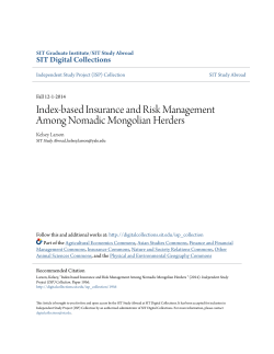 Index-based Insurance and Risk Management Among Nomadic