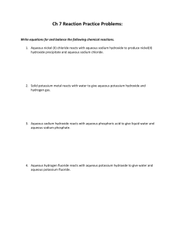 Ch 7 Reaction Practice Problems