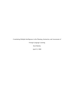 Considering Multiple Intelligences in the Planning, Instruction, and