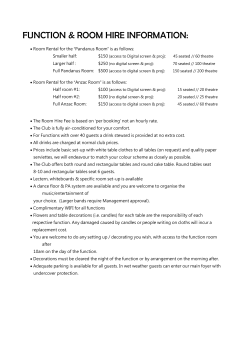 Function Room Hire Information
