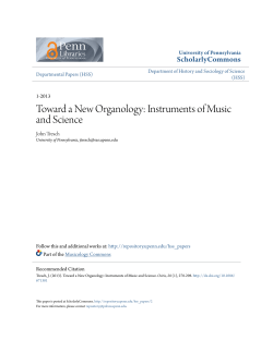 Toward a New Organology: Instruments of Music and Science