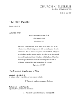 Sermon Notes - The 38th Parallel - 1-30-11