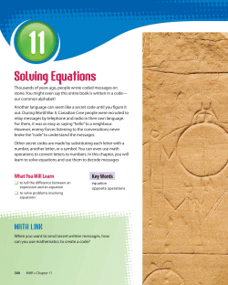 Solving Equations