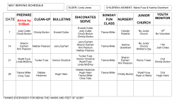 PREPARE Arrive by 9:30am CLEAN