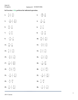 In Exercises 1-26, perform the indicated operation. 1. 2. 10 5 12 12