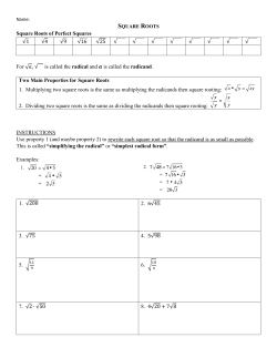 Simplifying Square Roots
