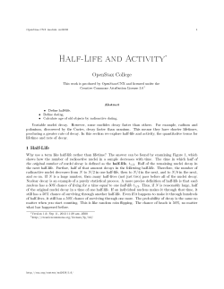 Half-Life and Activity