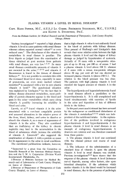 PLASMA VITAMIN A LEVEL IN RENAL DISEASES* From the