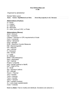 Eve Online Ship List v1