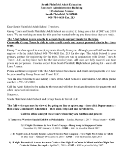 GROUP TOURS, INC - South Plainfield Public Schools