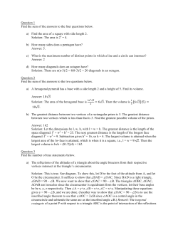 Question 1 Find the sum of the answers to the four questions below