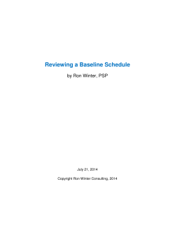Reviewing a Baseline Schedule
