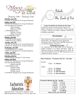 January 14th &ndash; January 22nd - St. Brendan and St. George, Clifton