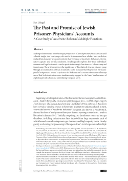 The Past and Promise of Jewish Prisoner-Physicians