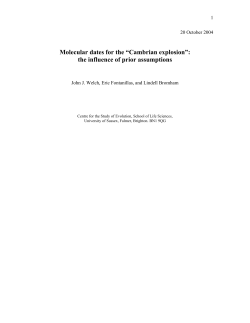 Molecular dates for the &ldquo;Cambrian explosion&rdquo;: the influence of prior