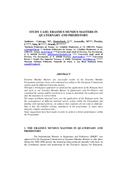 study case: erasmus mundus masters in quaternary and prehistory