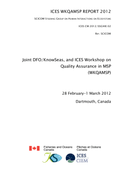 Joint DFO/KnowSeas, and ICES Workshop on Quality Assurance in