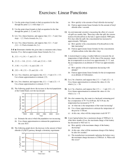 Linear Function Exercises