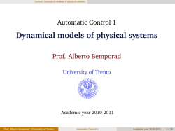 Dynamical models of physical systems