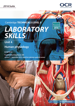 Unit 4 Human physiology