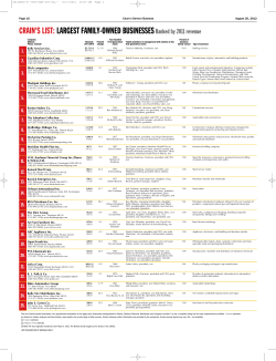 LARGEST FAMILY - Crain`s Detroit Business