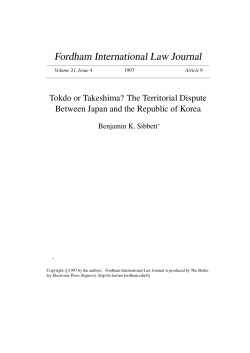 Tokdo or Takeshima? The Territorial Dispute Between Japan and