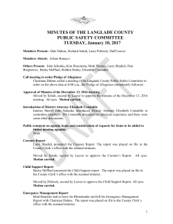 MINUTES OF THE LANGLADE COUNTY PUBLIC SAFETY