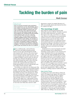 Tackling the burden of pain