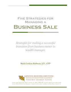Five Strategies for Managing a Business Sale
