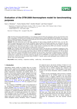 - Journal of Space Weather and Space Climate