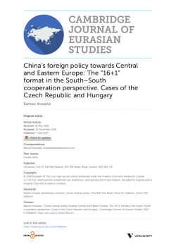 China`s foreign policy towards Central and Eastern Europe: The &ldquo;16