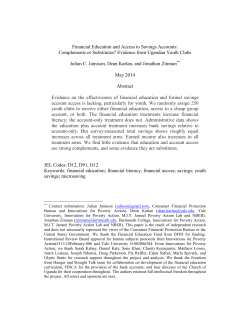 Financial Education and Access to Savings Accounts