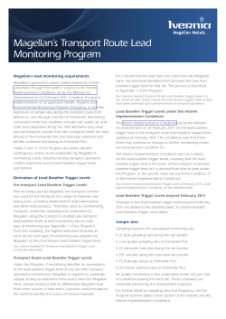 Magellan`s Transport Route Lead Monitoring Program
