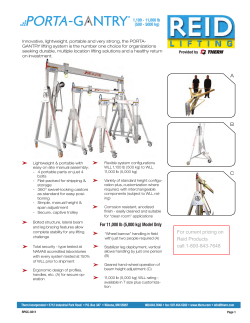 For 11,000 lb (5,000 kg) Model Only A B C For current pricing on