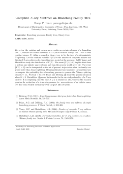 Complete N-ary Subtrees on Branching Family Tree