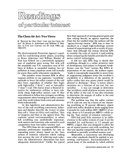 The Clean Air Act: Two Views
